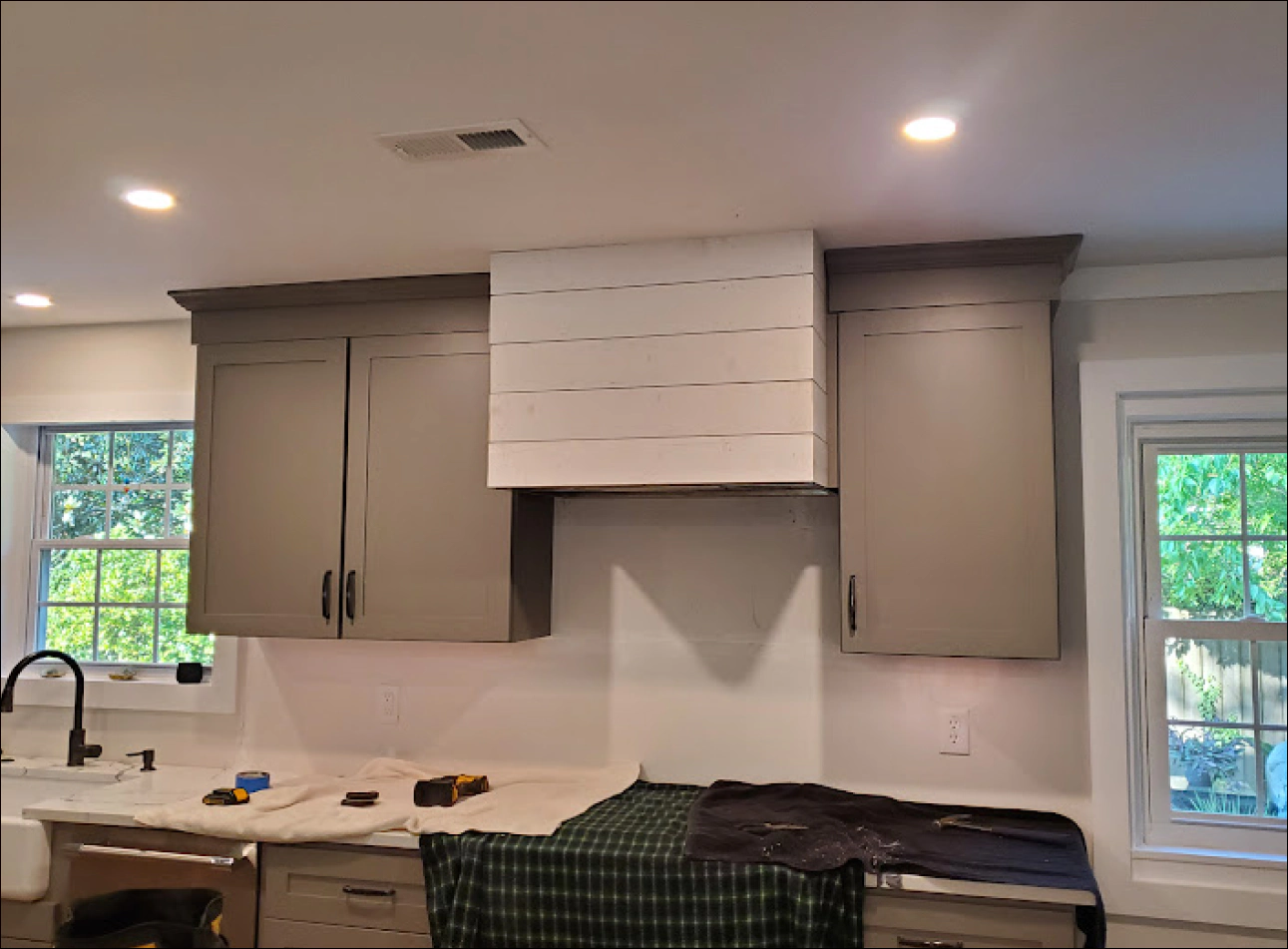 freshly installed cabinets